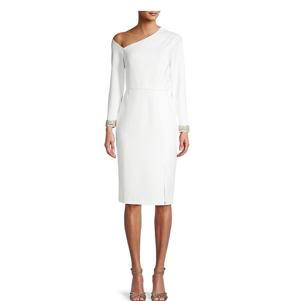 Aidan Mattox White Asymmetrical Dress